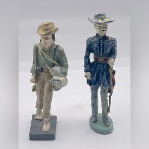Vtg Lot Metal 1 Stonewall Jackson’s Foot Cavalry Man & 1 US Army Officer Figures